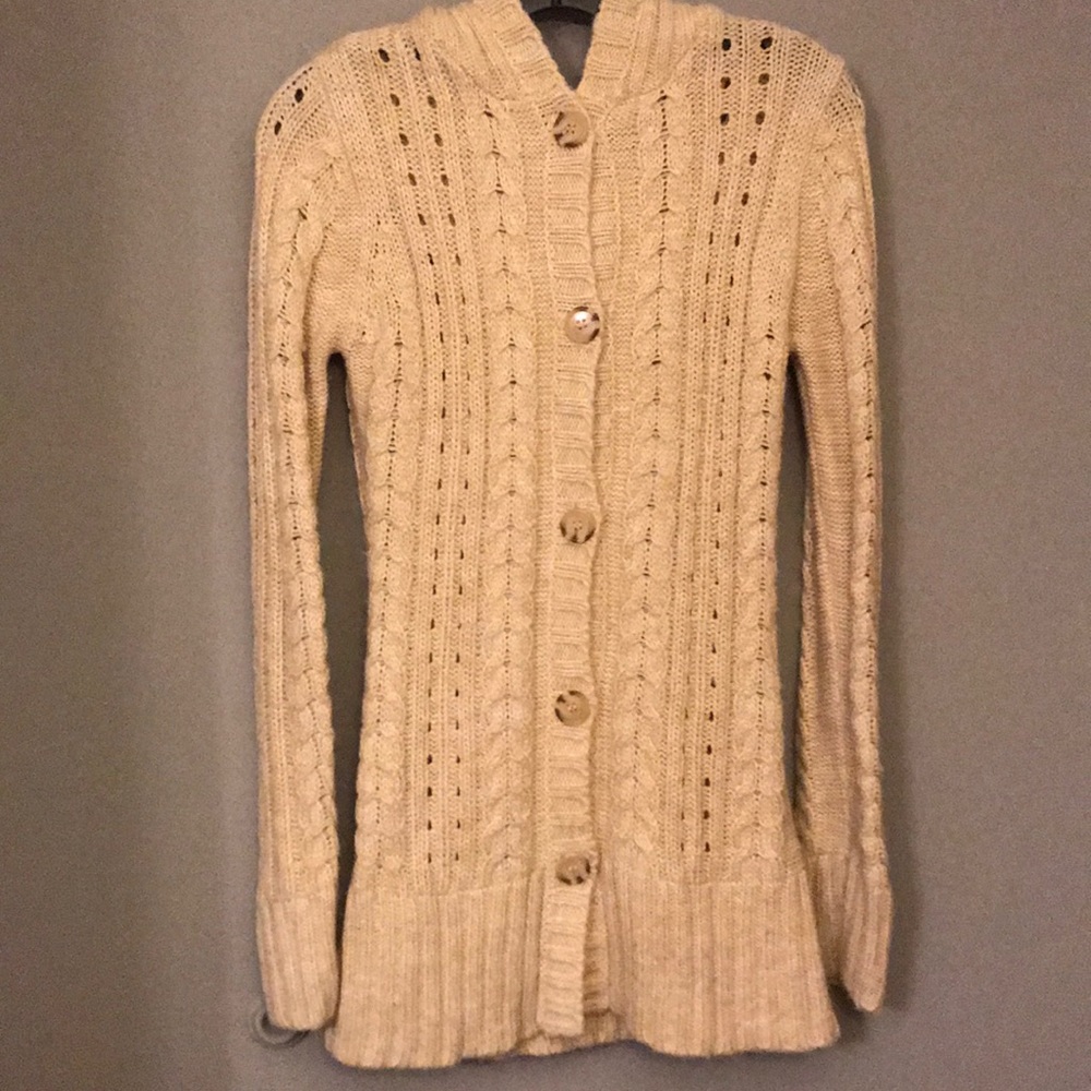 Vanity knitted sweater with hood